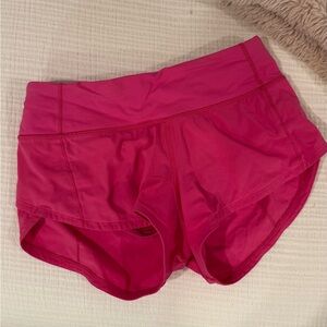 NWOT LULULEMON SPEED UP SHORTS PINK SIZE 0